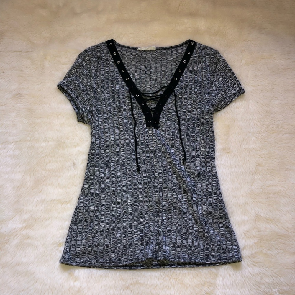 Short Sleeve Tie Up Top